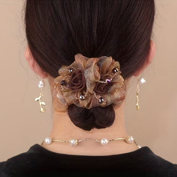 Most Beautiful mesh flower beaded hair ties