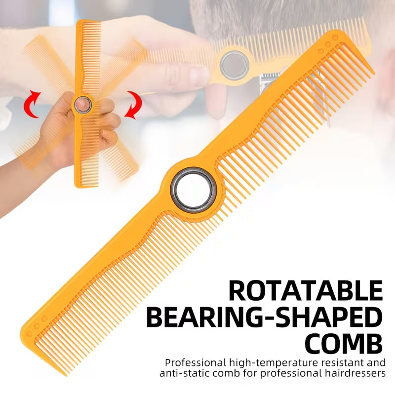 Professional Hairdressing Comb with Finger Spinner Rotating Comb