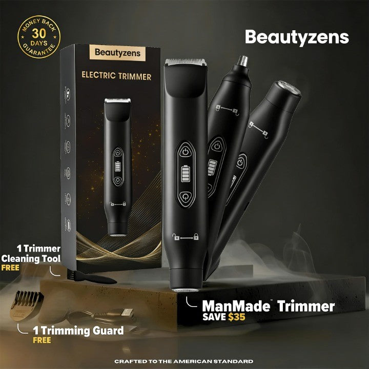 Electric Hair Trimmer for Men & Women – Dual Heads, Waterproof, Replaceable Blades