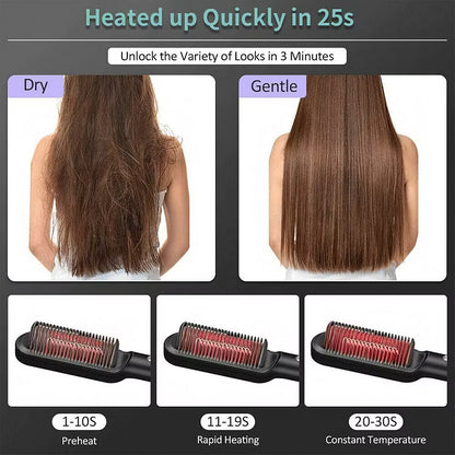 negative ion hair straightening styling comb