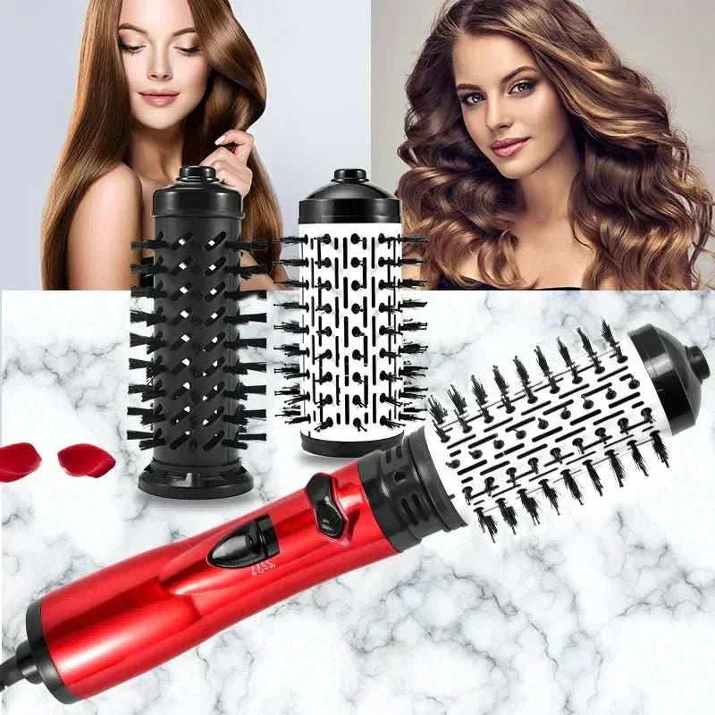 3-in-1 electric hair styler with hairdryer, brush & curling iron function